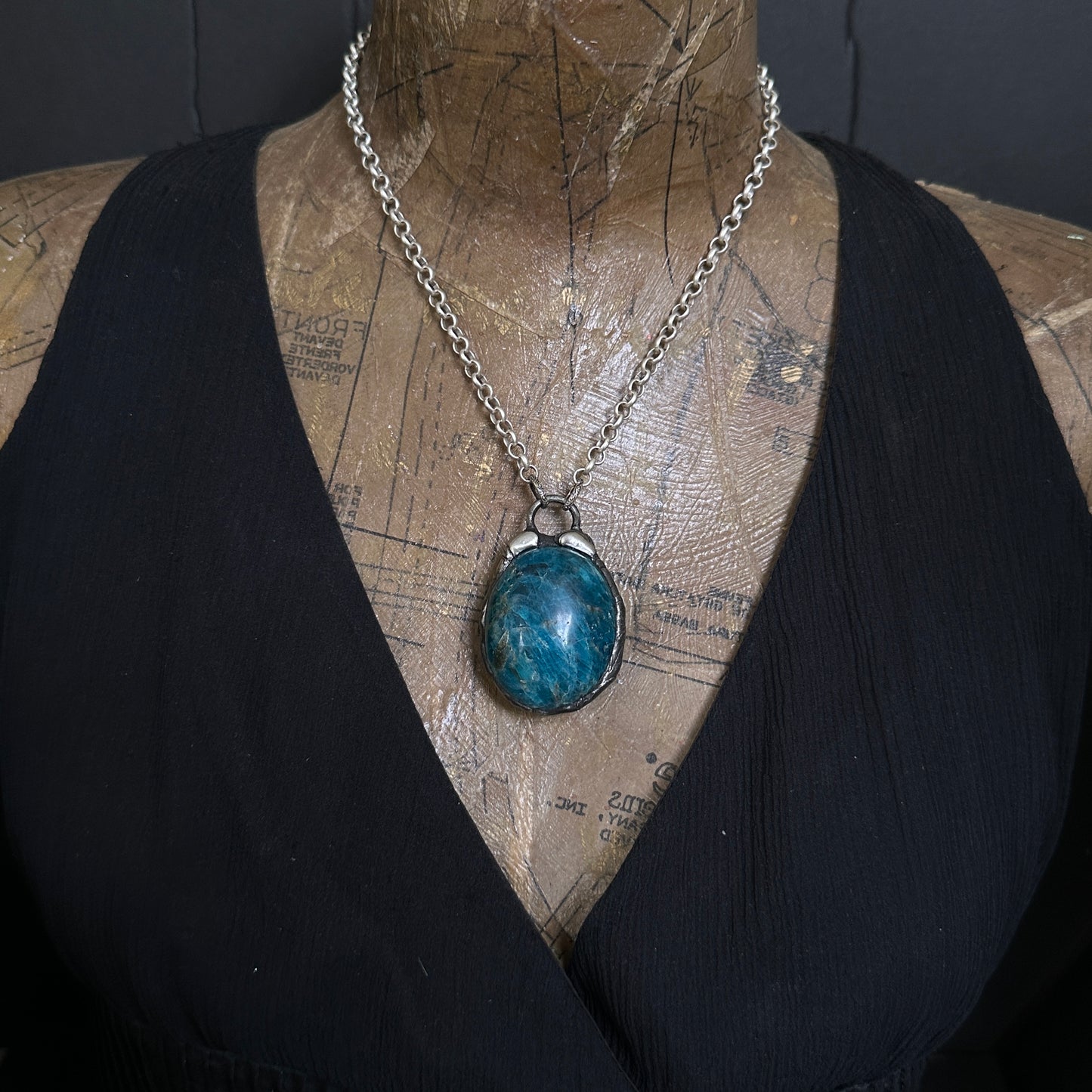 Blue Orbit ~ Blue Apatite Talisman Necklace