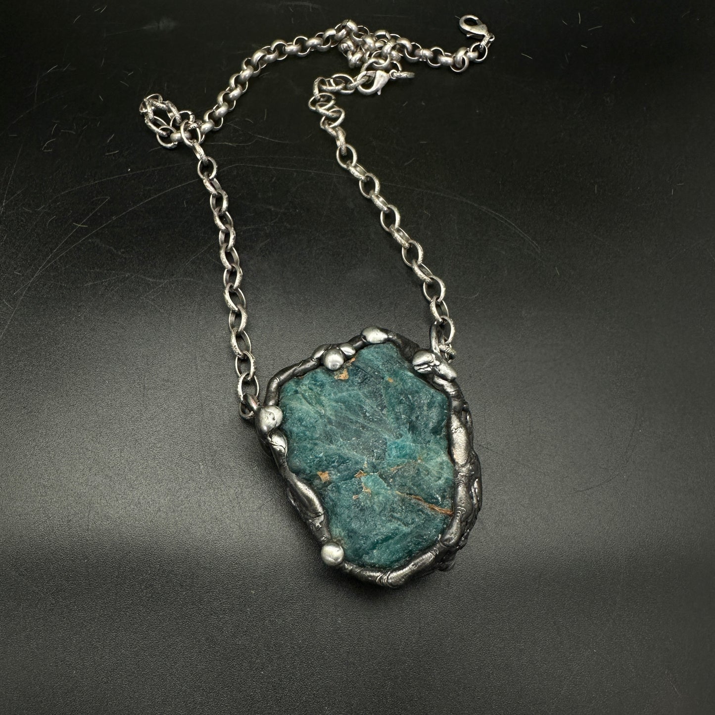 Raw Magic ~ Raw Blue Apatite Talisman Necklace