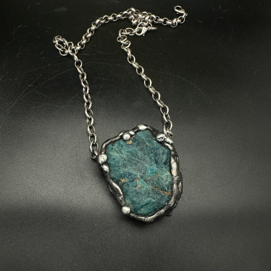 Raw Magic ~ Raw Blue Apatite Talisman Necklace