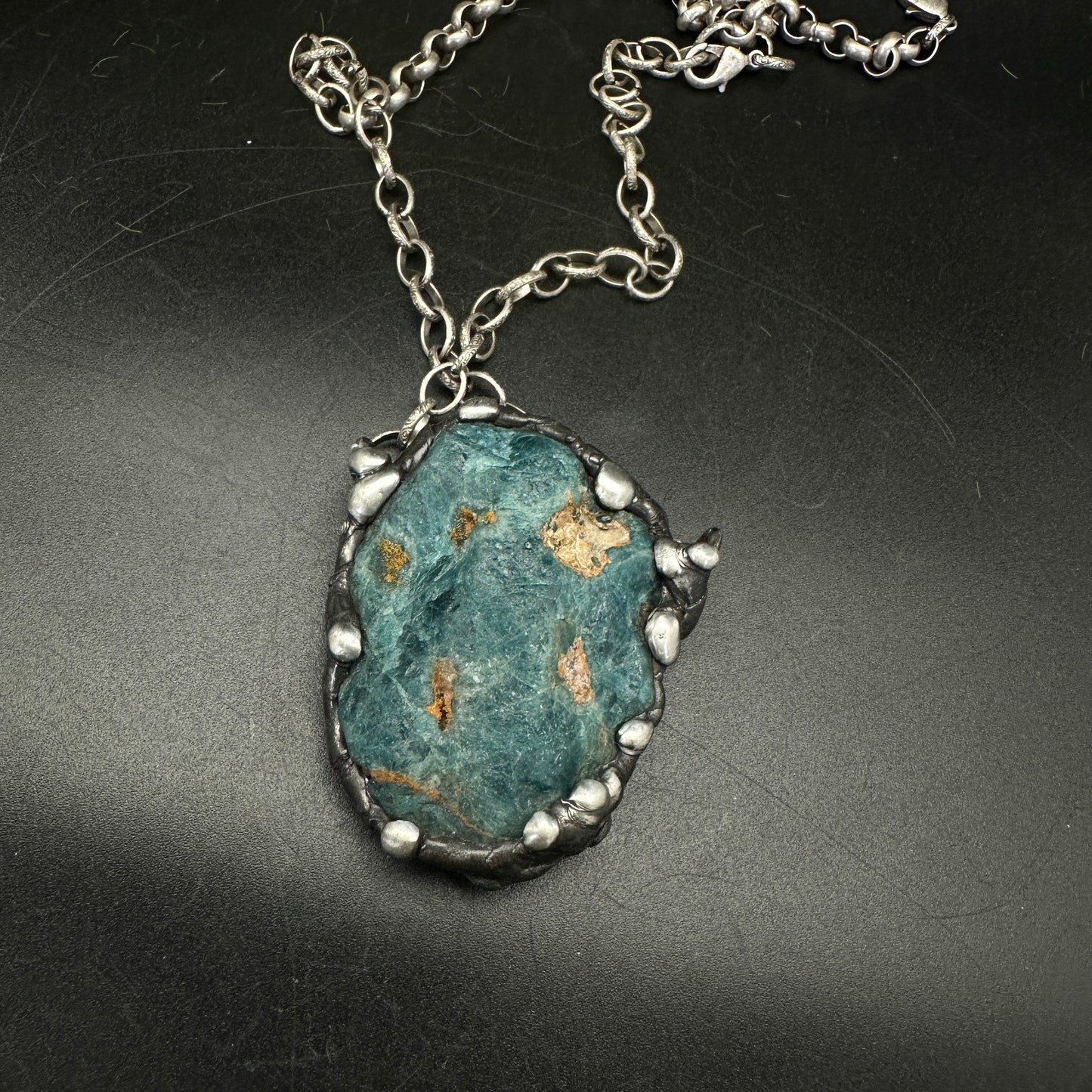 Raw Magic ~ Raw Blue Apatite Talisman Necklace