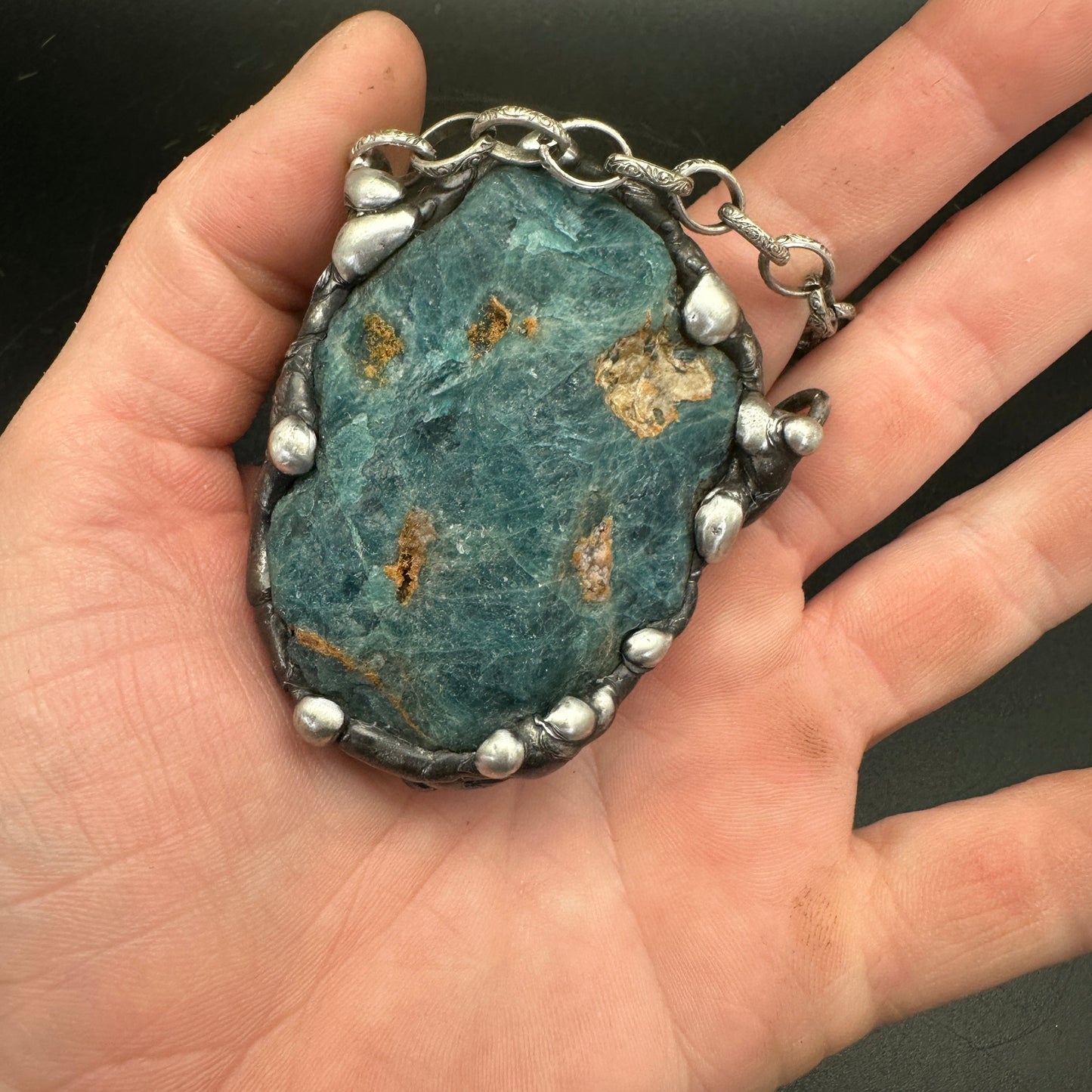 Raw Magic ~ Raw Blue Apatite Talisman Necklace