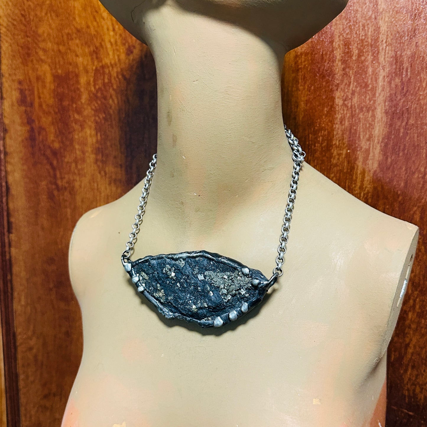 Witchy ~ Pyrite On Basalt Necklace