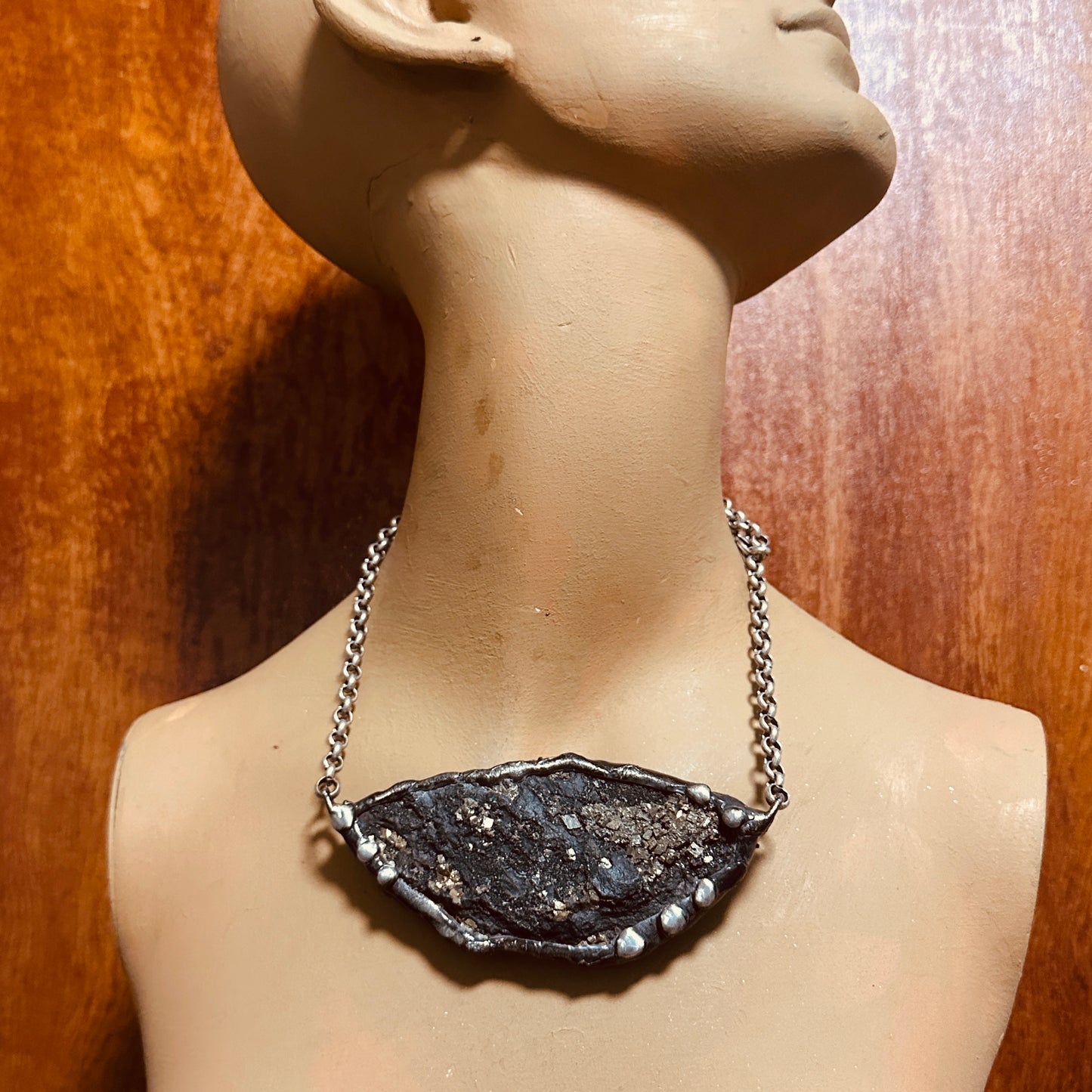 Witchy ~ Pyrite On Basalt Necklace