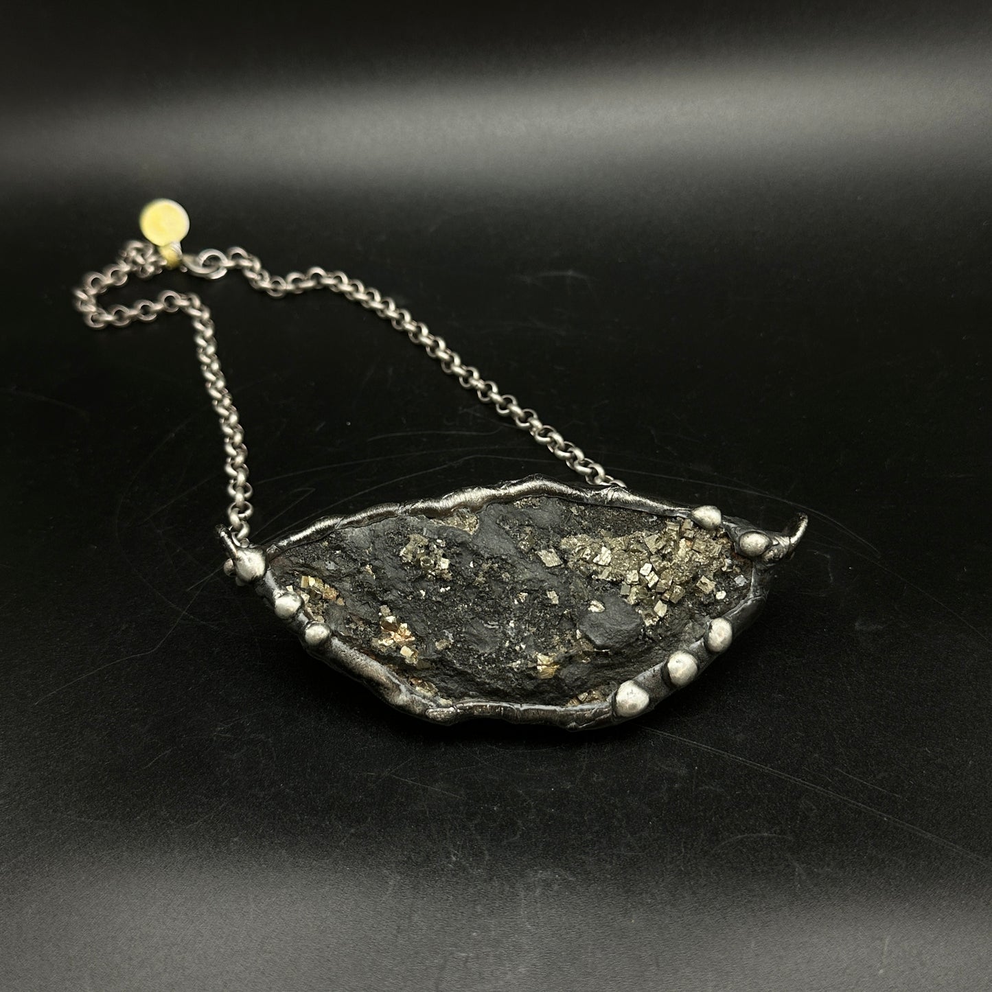 Witchy ~ Pyrite On Basalt Necklace