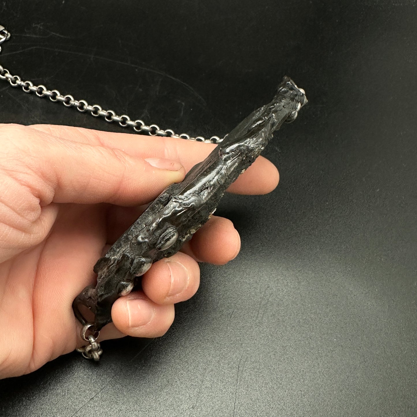 Witchy ~ Pyrite On Basalt Necklace