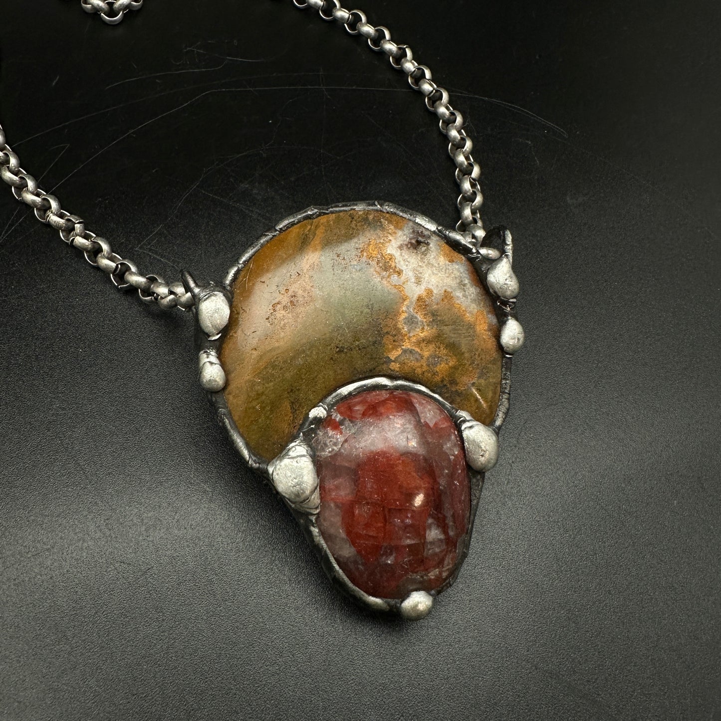 Fire Sign ~ Jasper & Red Quartz Necklace