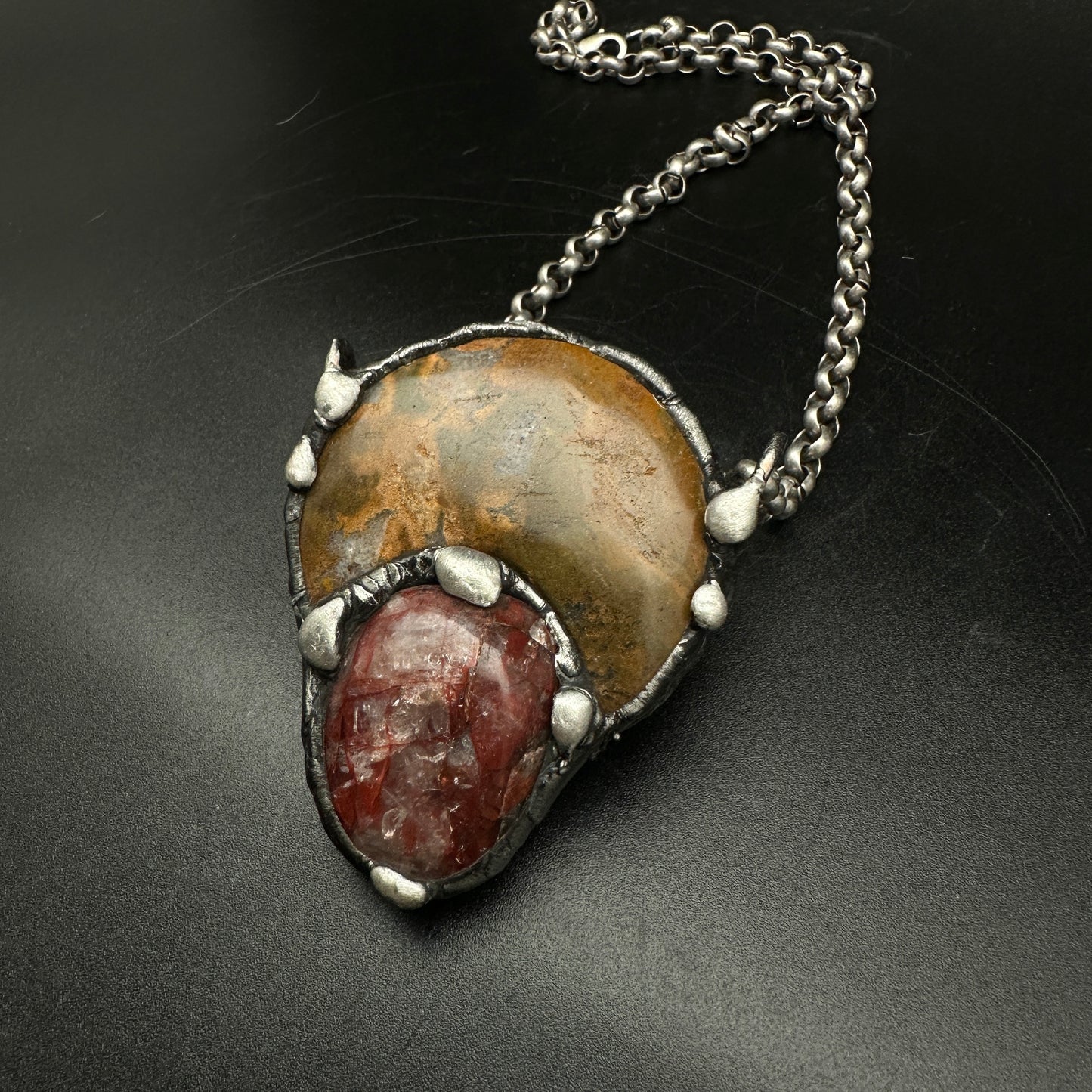 Fire Sign ~ Jasper & Red Quartz Necklace