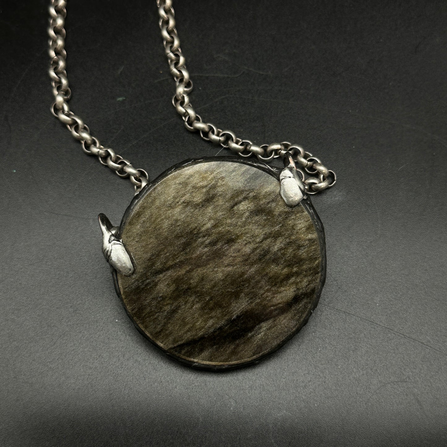 Full Moon ~ Golden Obsidian Nugget Necklace