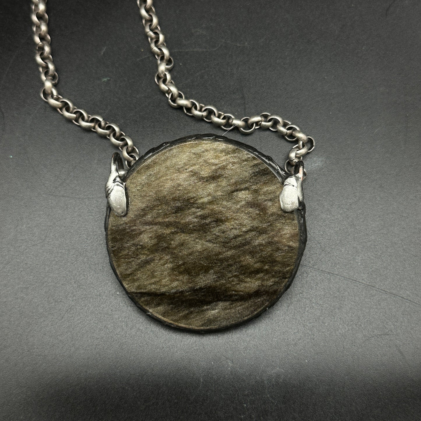 Full Moon ~ Golden Obsidian Nugget Necklace