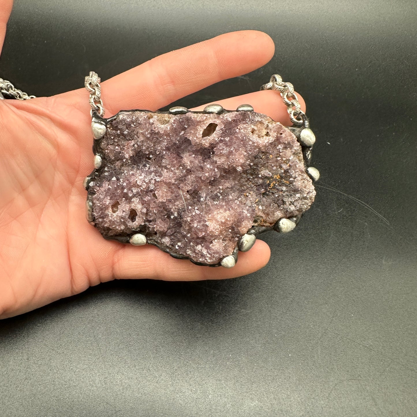 Viento ~ Turkish Amethyst Druzy Crystal Necklace