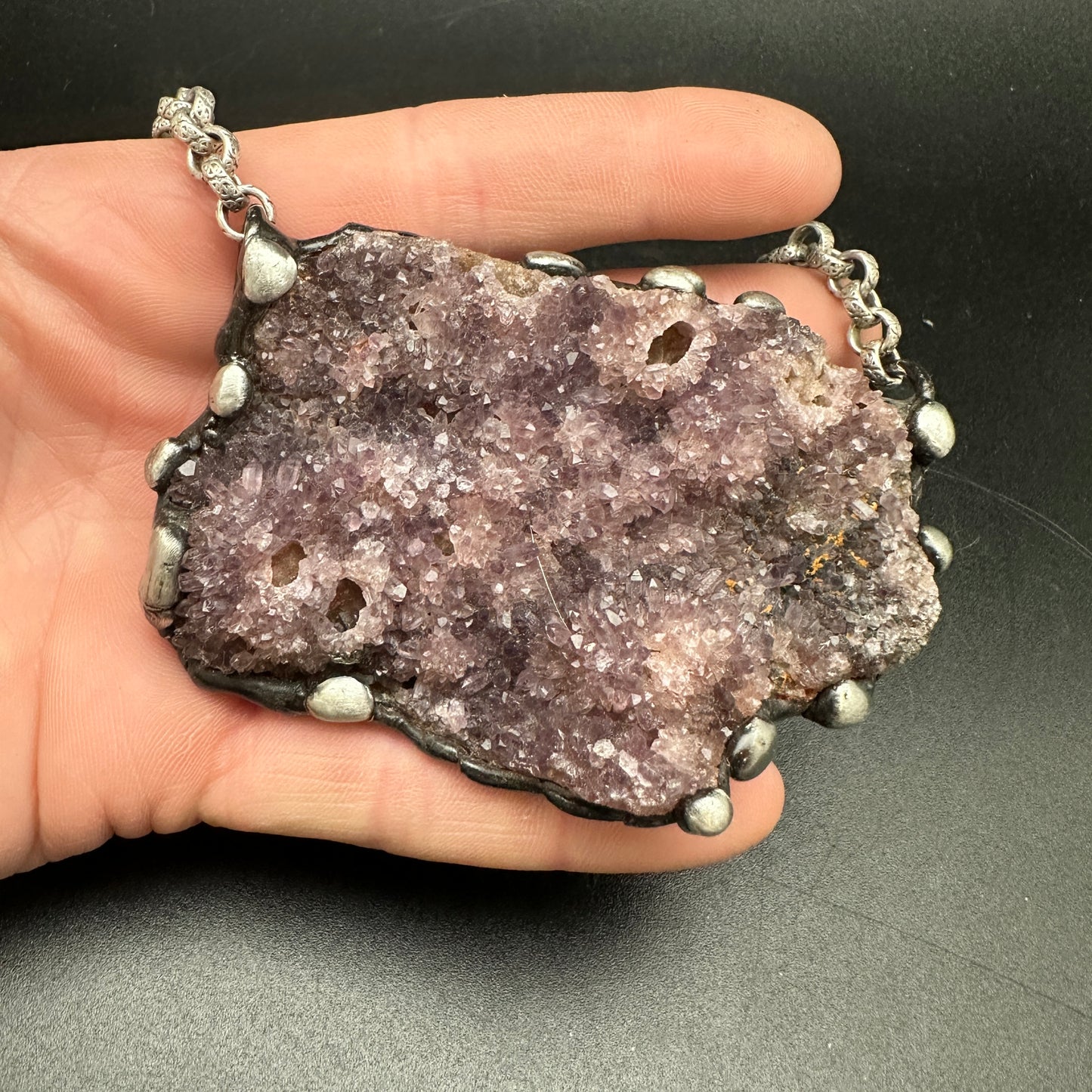 Viento ~ Turkish Amethyst Druzy Crystal Necklace