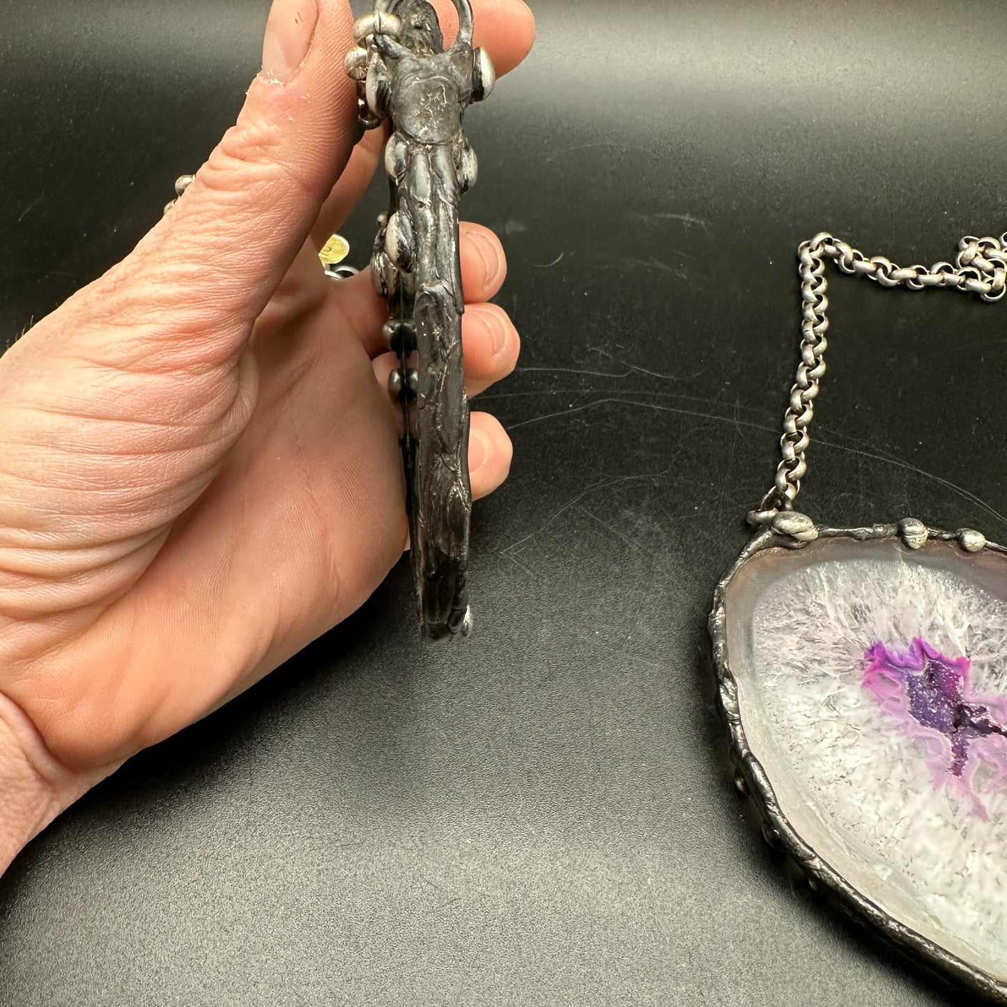 Aqua ~ XL Geode Slice Necklace