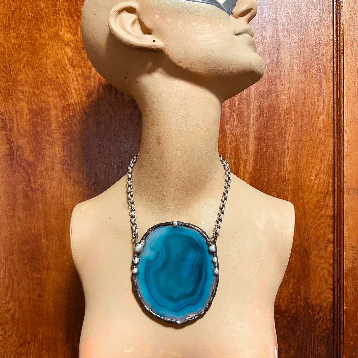 Aqua ~ XL Geode Slice Necklace