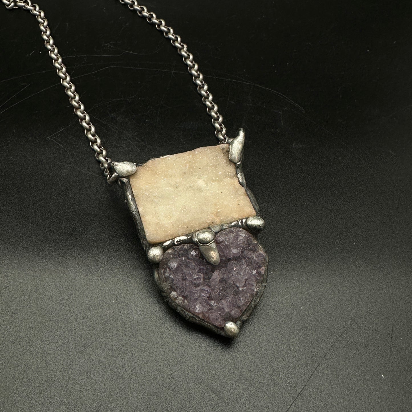 For You ~ Amethyst and Druze Necklace