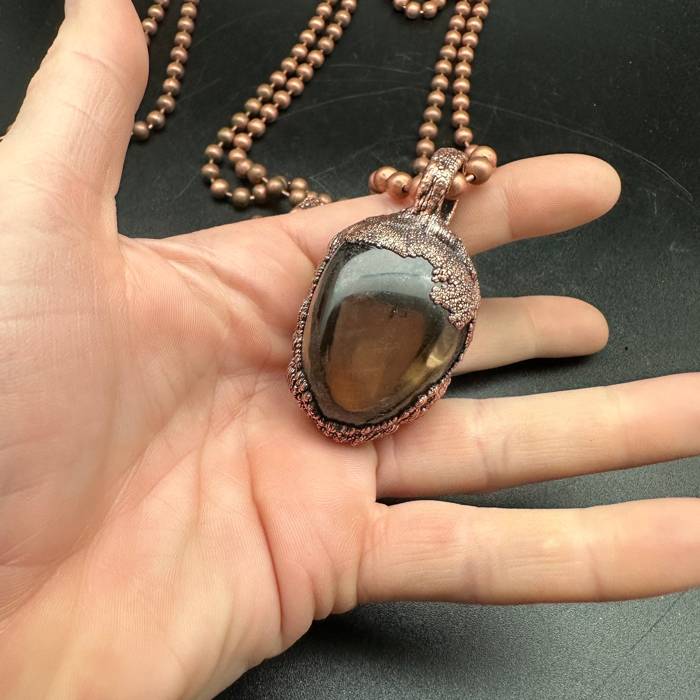 Smoky Mirror ~ Smoky Quartz Necklace