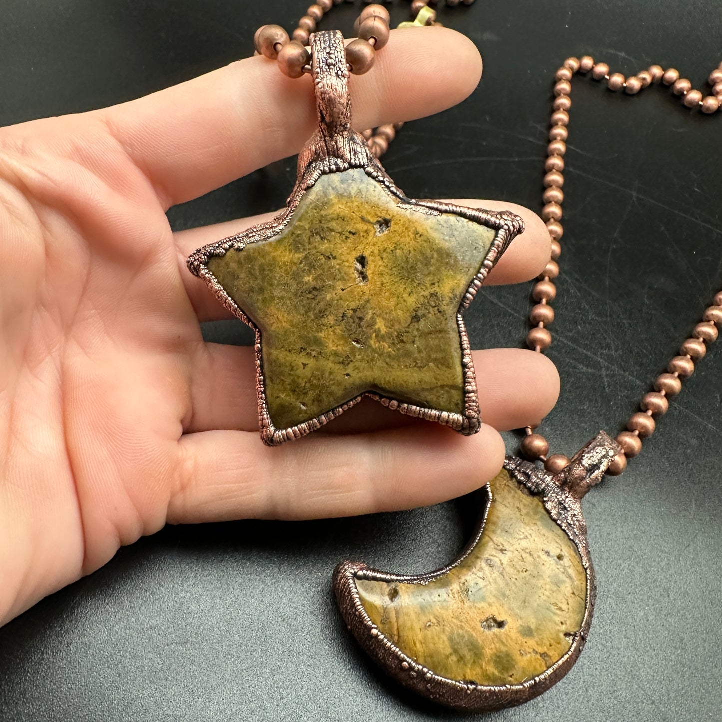 Roots & Wings ~ Your Choice: Star or Moon Jasper Necklace