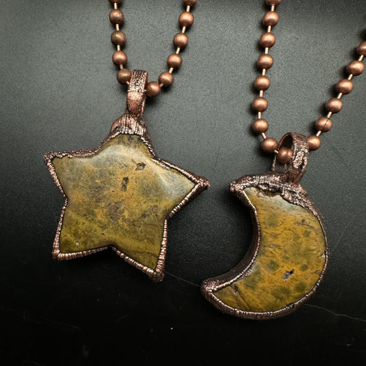 Roots & Wings ~ Your Choice: Star or Moon Jasper Necklace