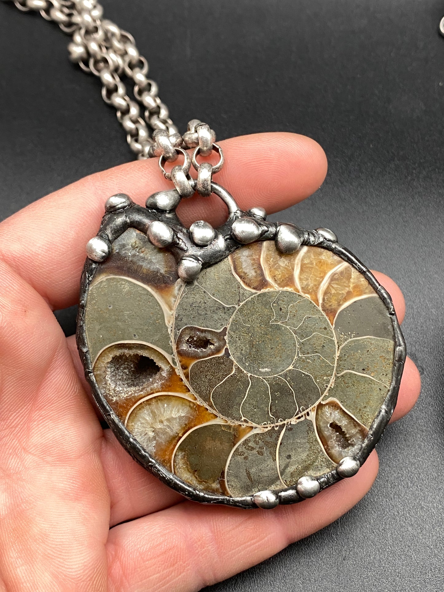 Fibonacci ~ Fossil Ammonite Necklace
