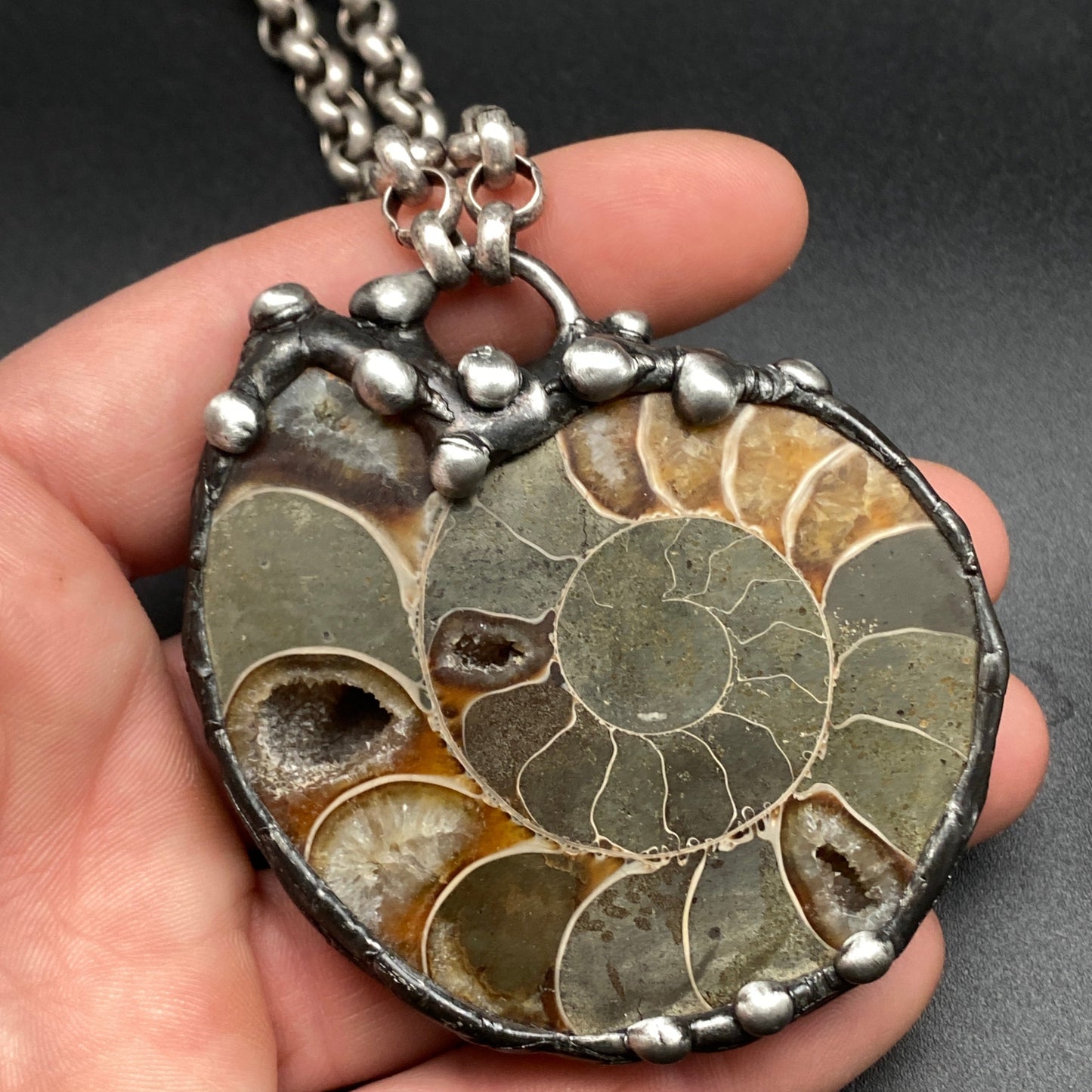 Fibonacci ~ Fossil Ammonite Necklace