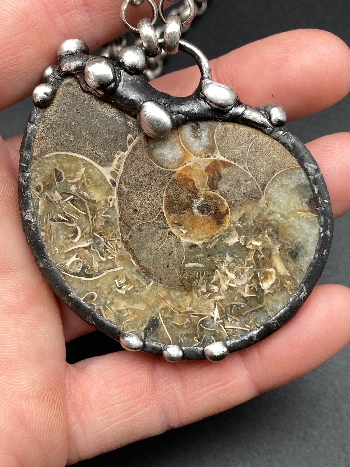 Fibonacci ~ Fossil Ammonite Necklace