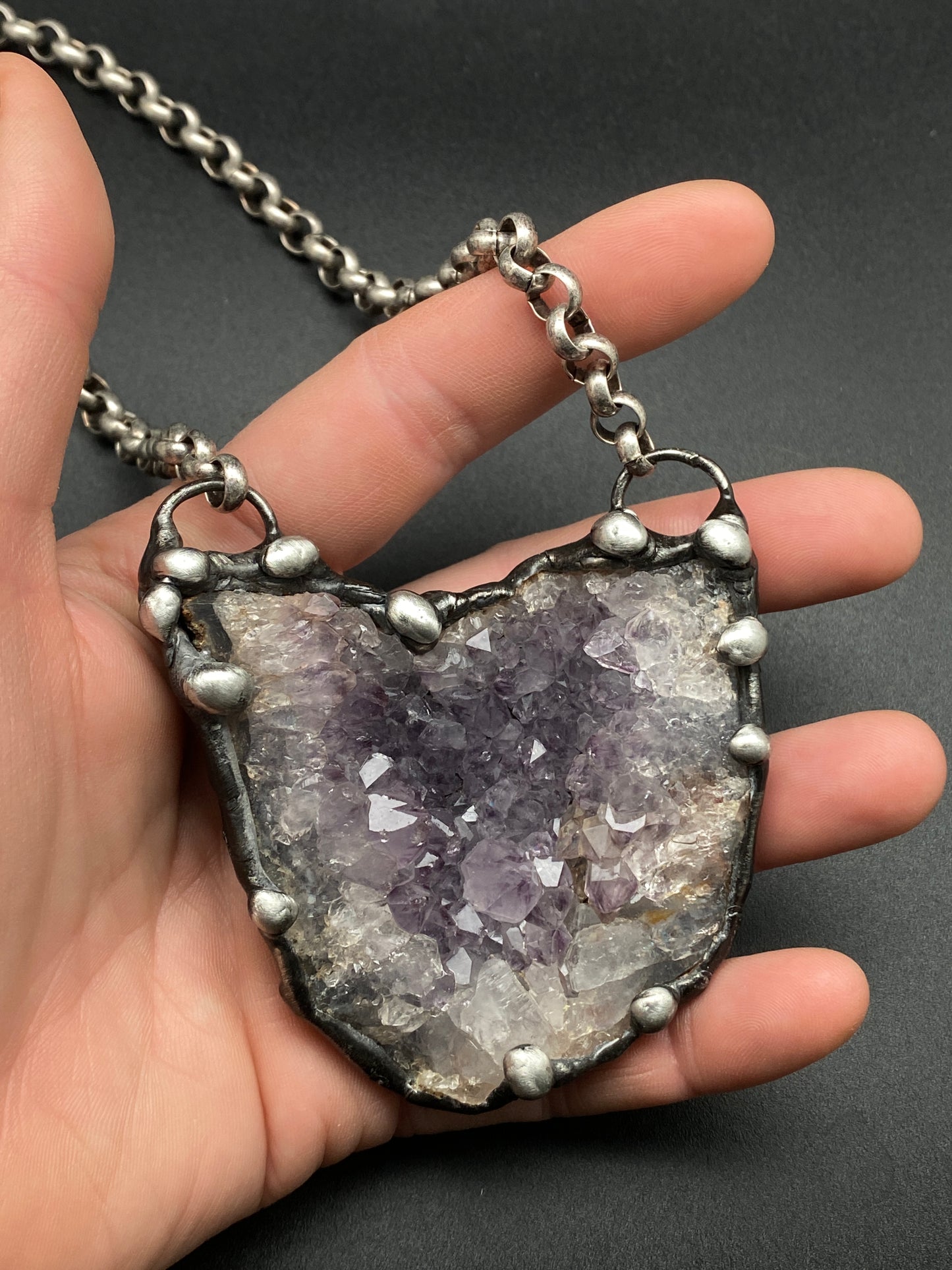 Nesting ~ Amethyst Crystal Necklace