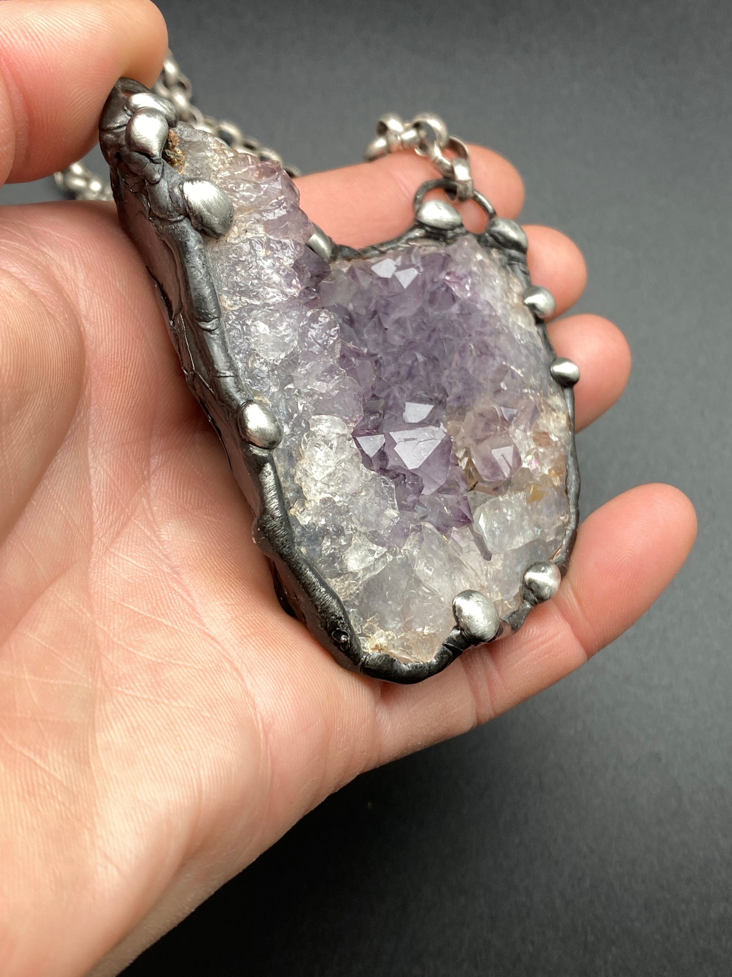 Nesting ~ Amethyst Crystal Necklace