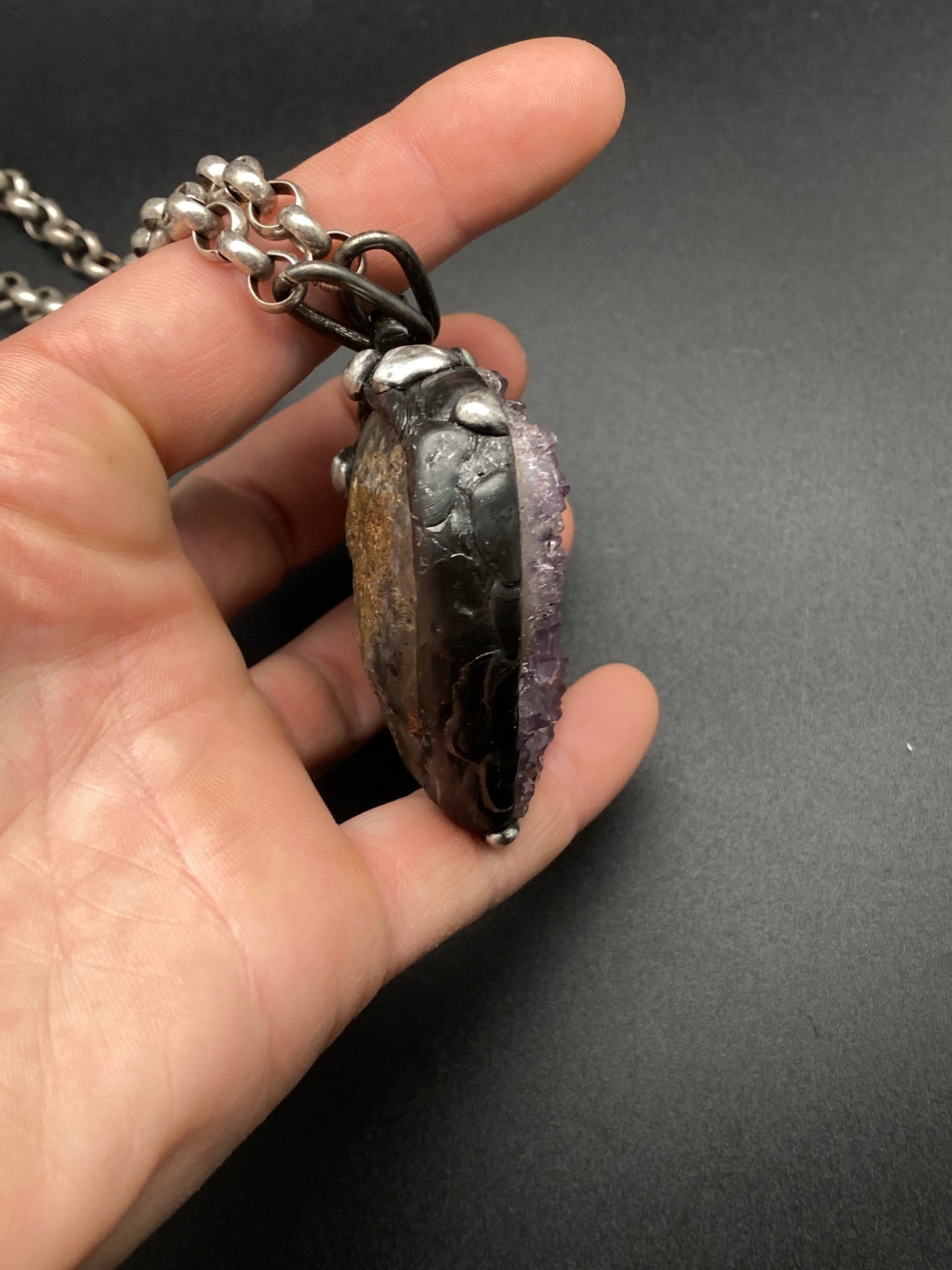 Glow Up ~ Heart Shaped Amethyst Crystal Necklace