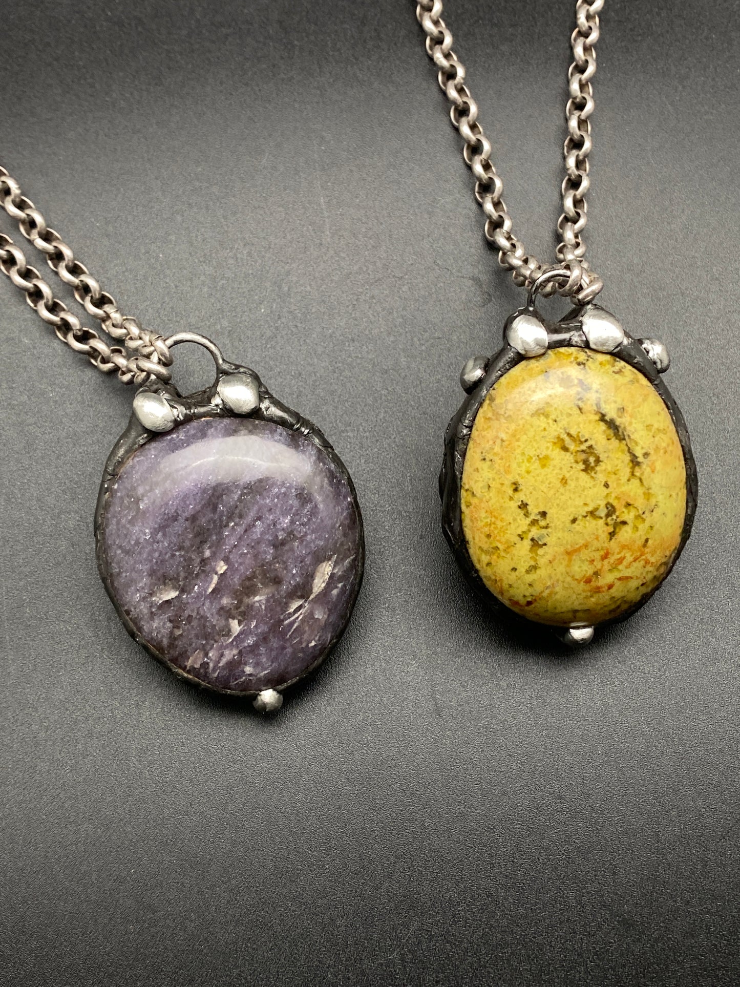 Grape Juice ~ Lepidolite Orb Necklace