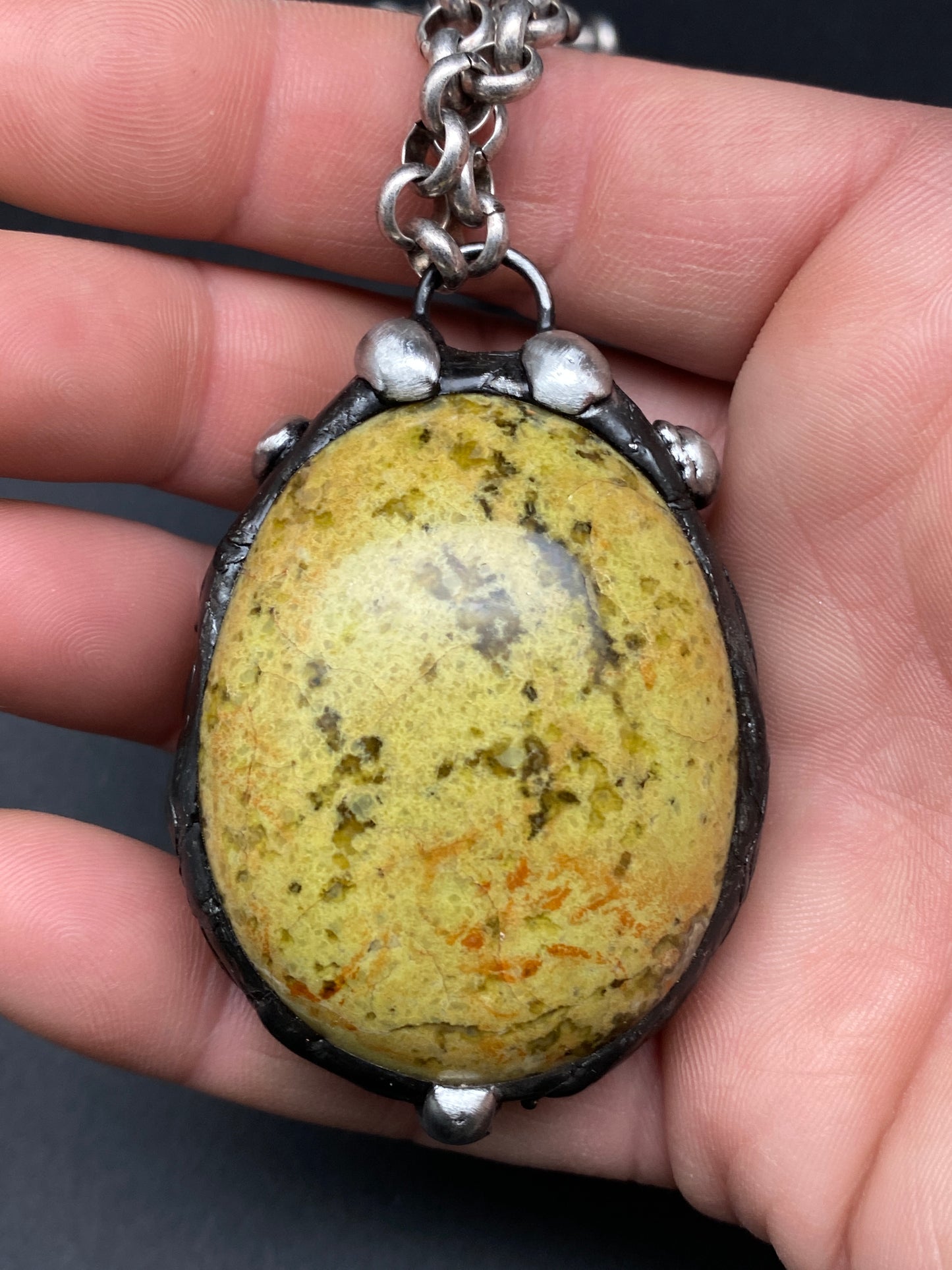 Flora ~ Green Opal Orb Necklace