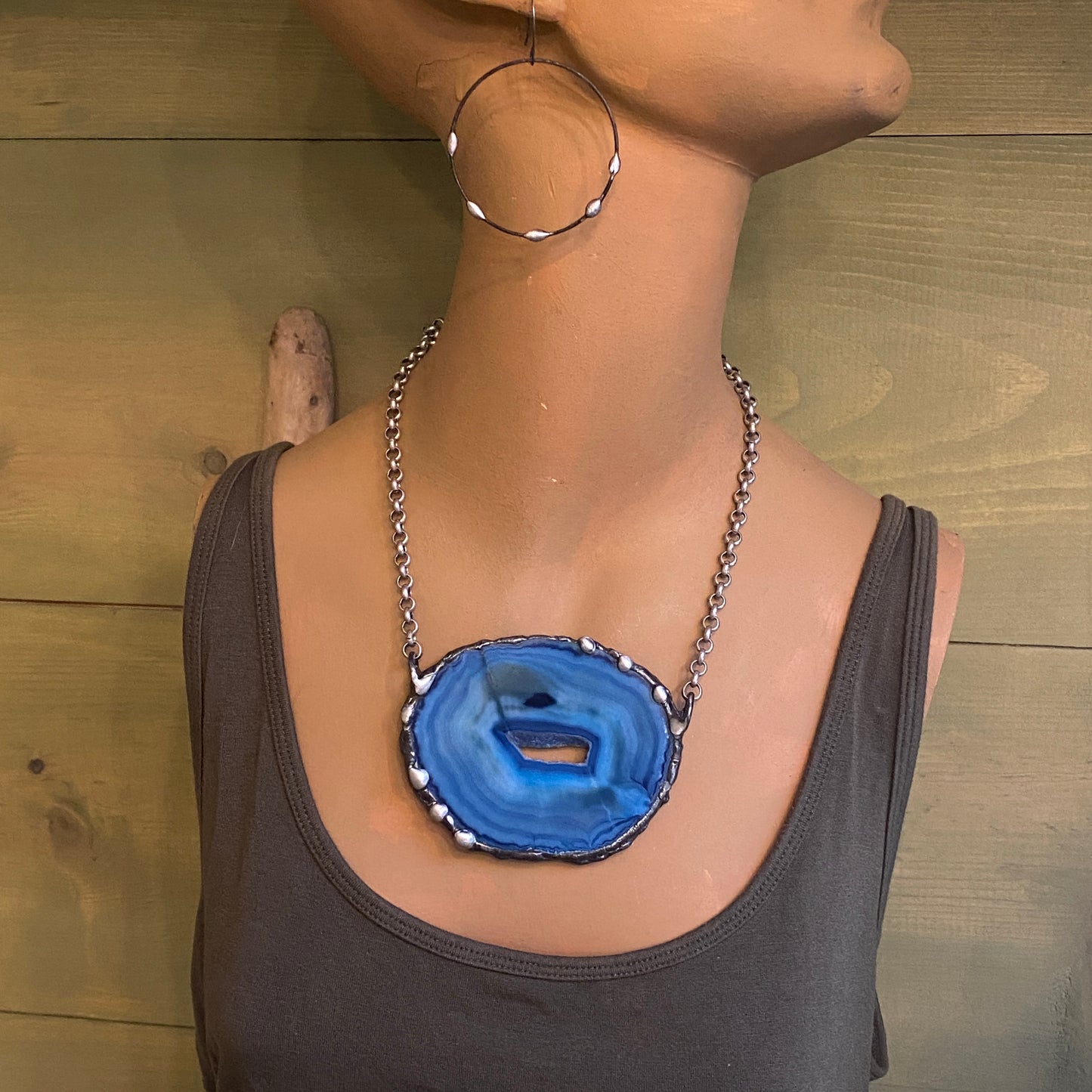 Pool ~ Geode Slice Necklace