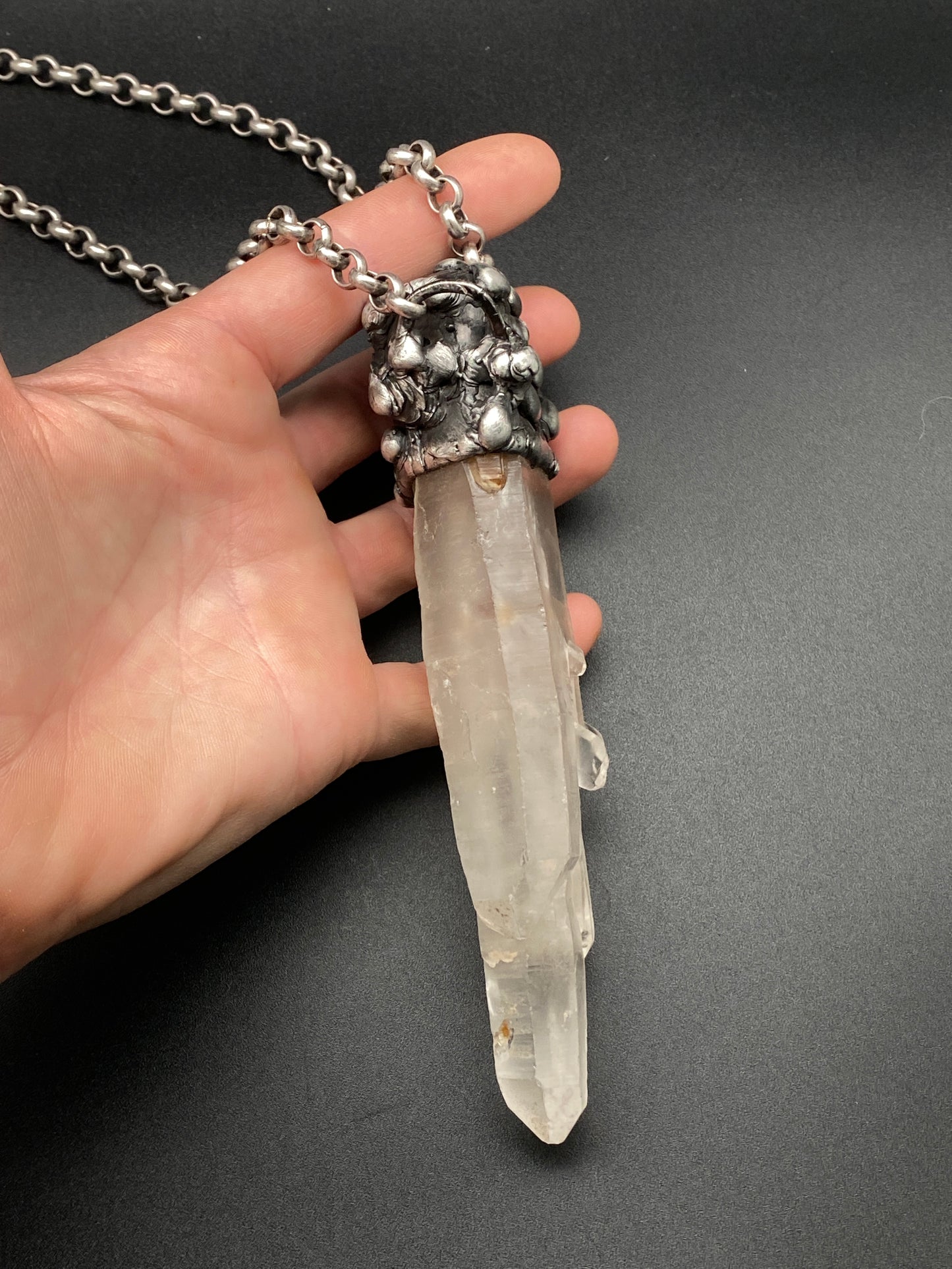 Titania ~ Giant Double Point Quartz Necklace