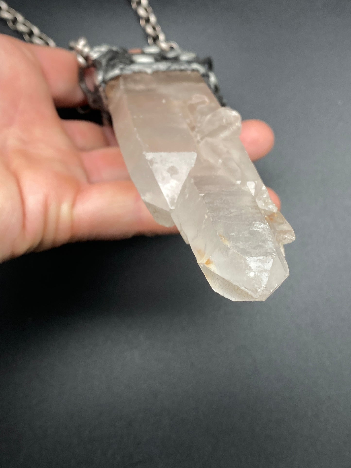 Titania ~ Giant Double Point Quartz Necklace