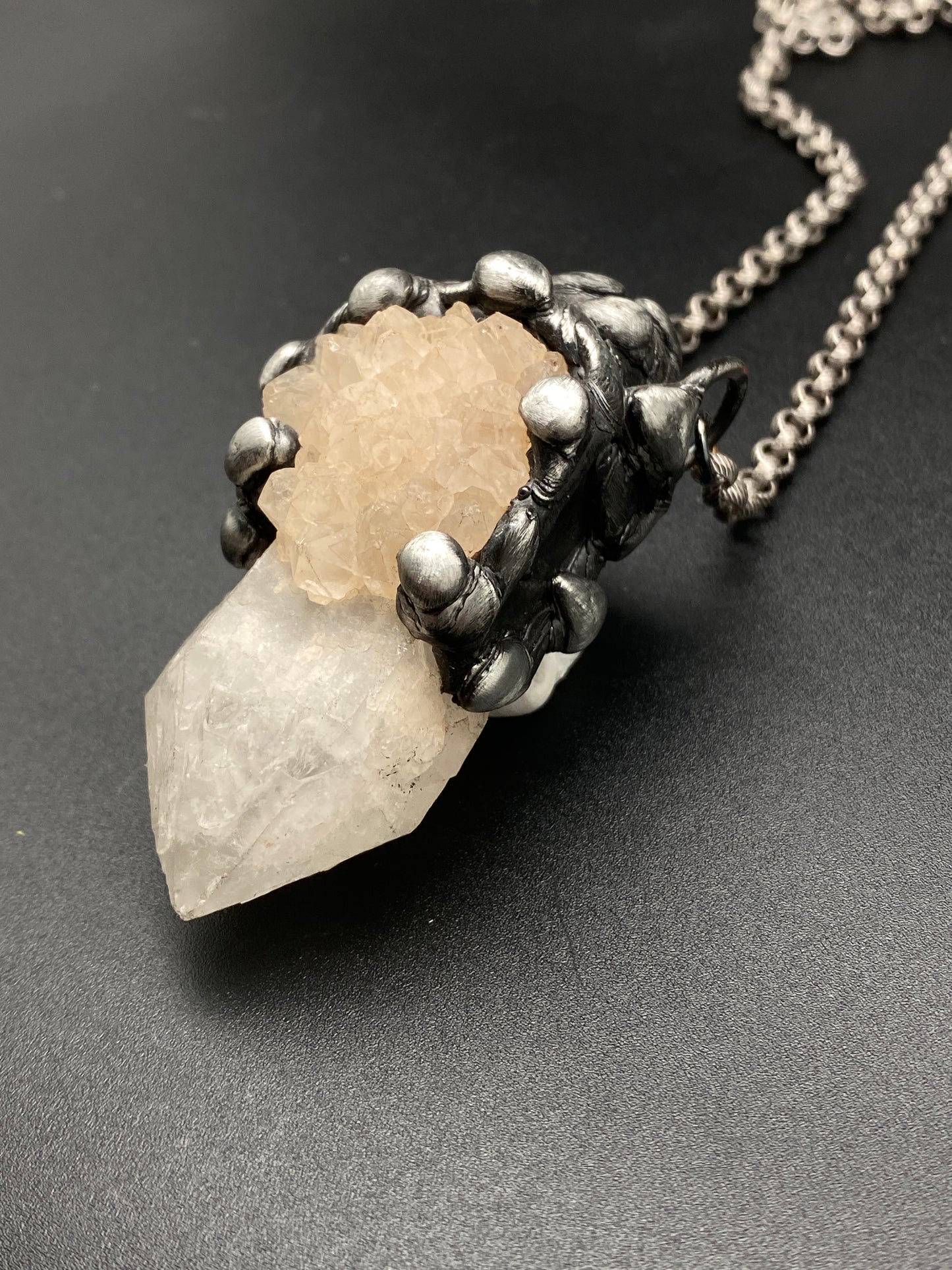 Calypso ~ Clustered Point Quartz Necklace