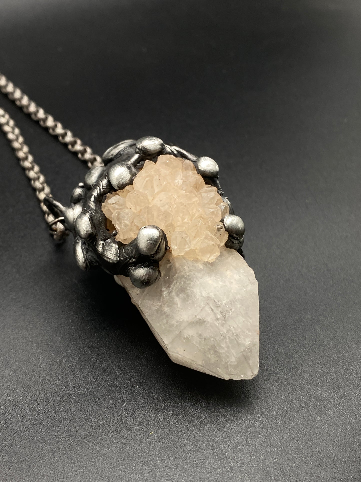 Calypso ~ Clustered Point Quartz Necklace