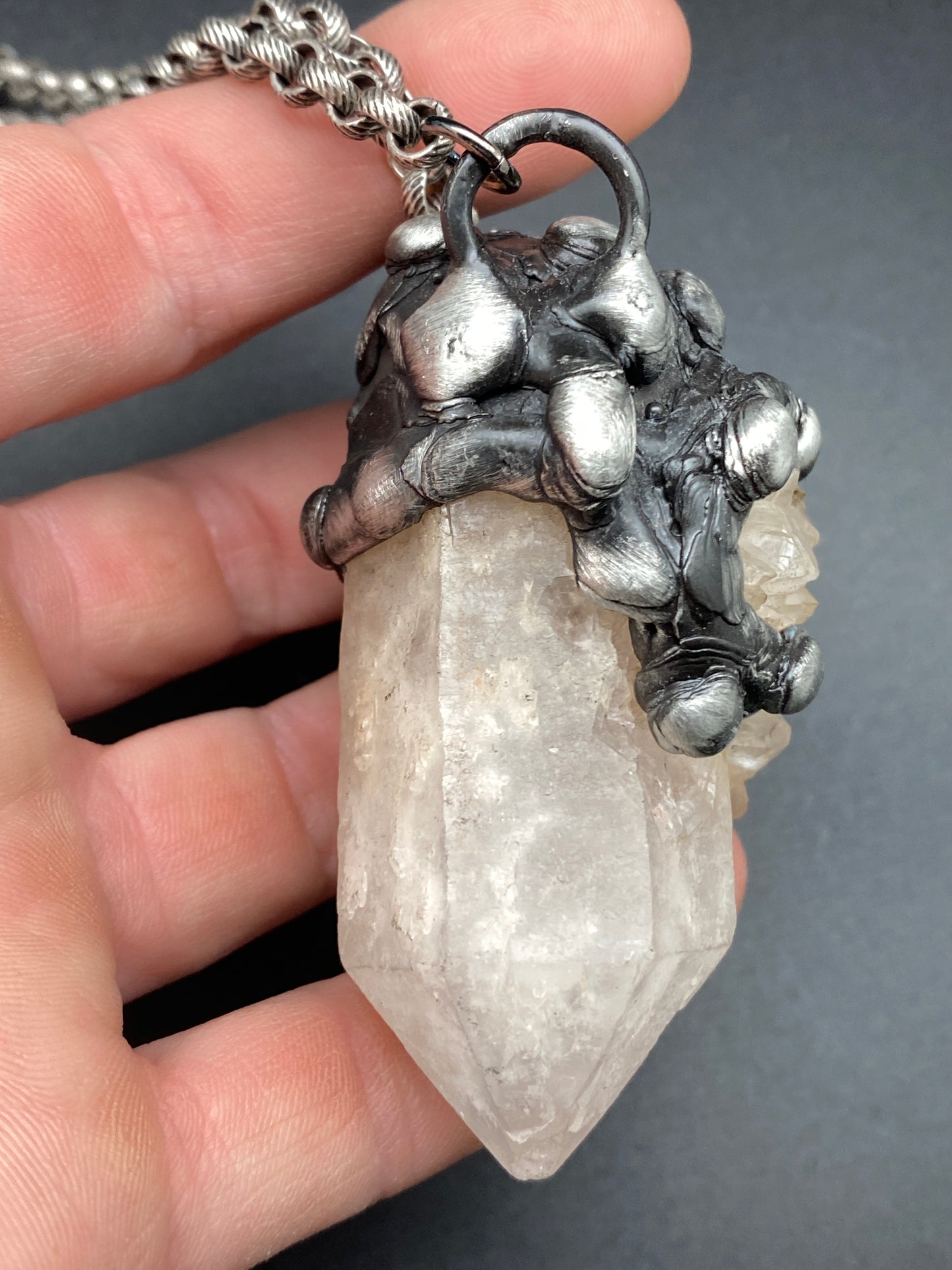 Calypso ~ Clustered Point Quartz Necklace