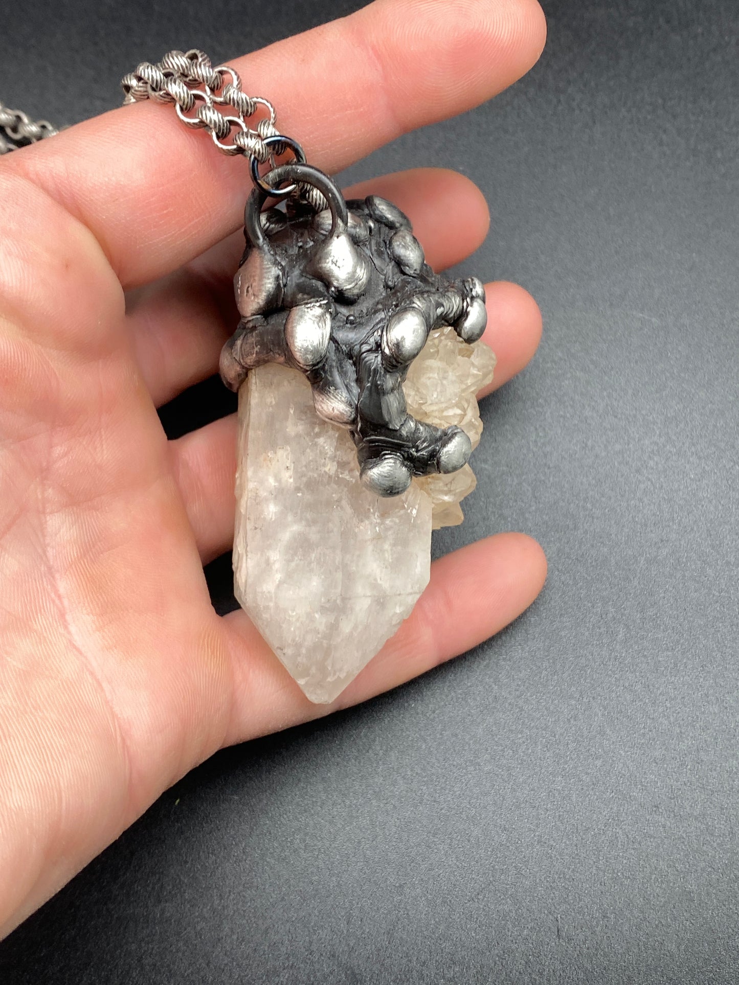 Calypso ~ Clustered Point Quartz Necklace