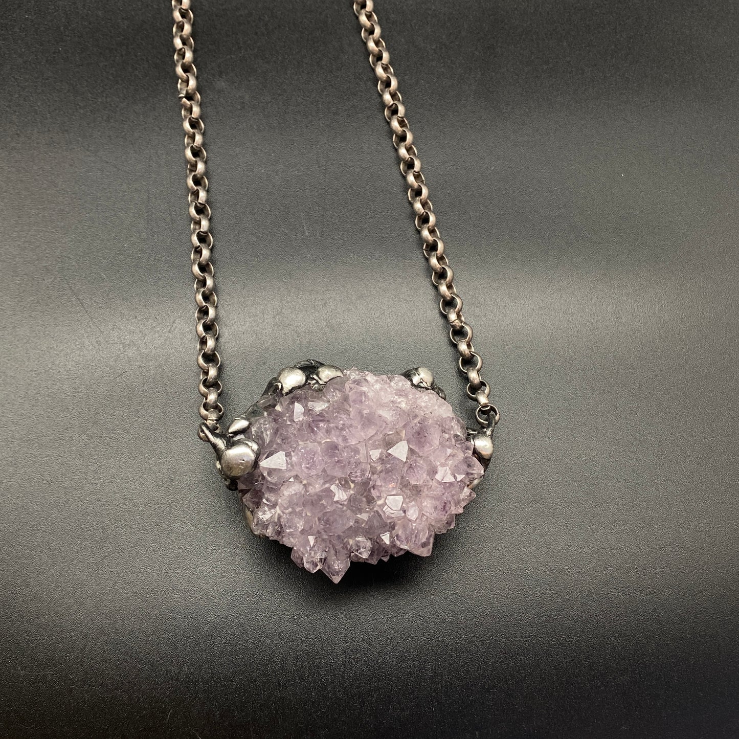 New Year's Eve ~ Amethyst Druzy Crystal Necklace