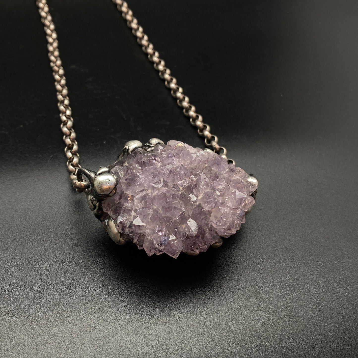 New Year's Eve ~ Amethyst Druzy Crystal Necklace