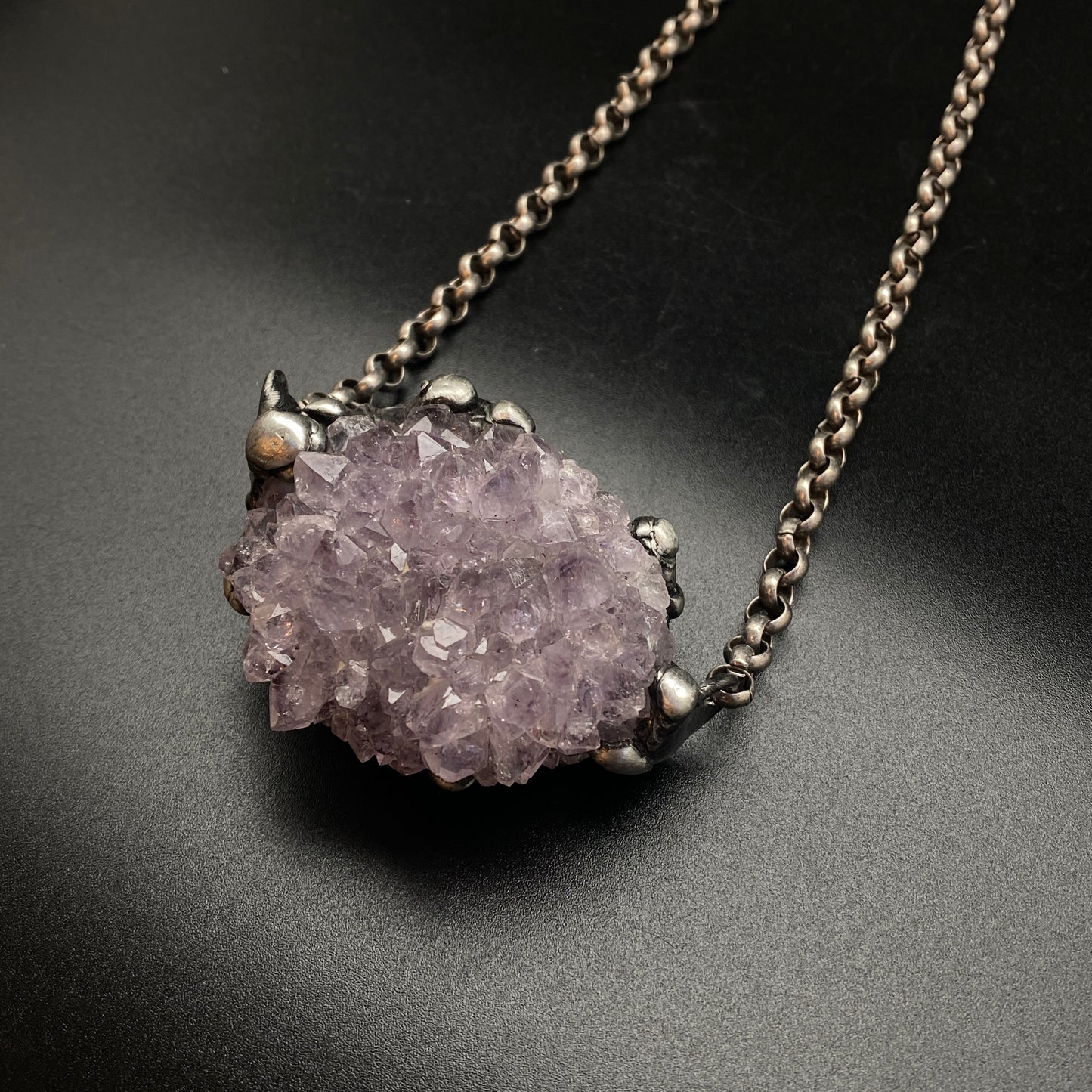 New Year's Eve ~ Amethyst Druzy Crystal Necklace