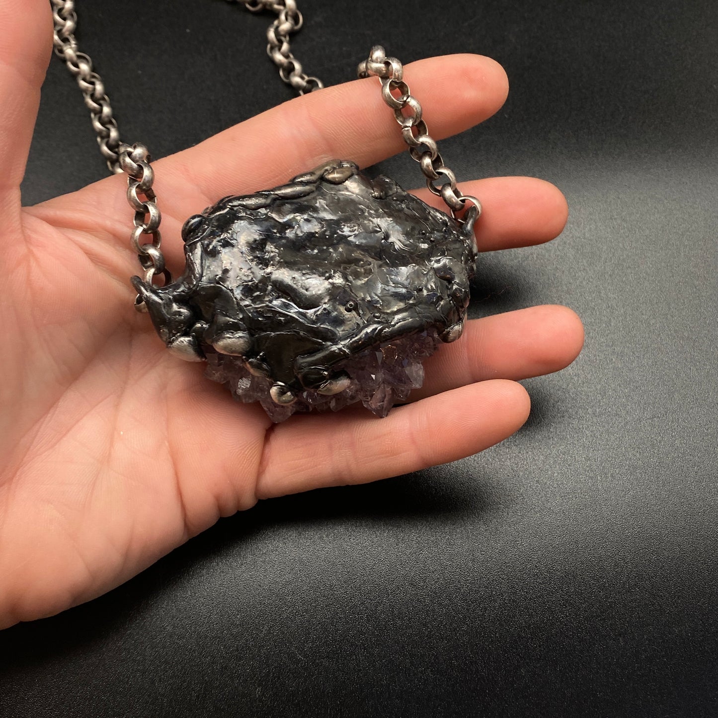New Year's Eve ~ Amethyst Druzy Crystal Necklace