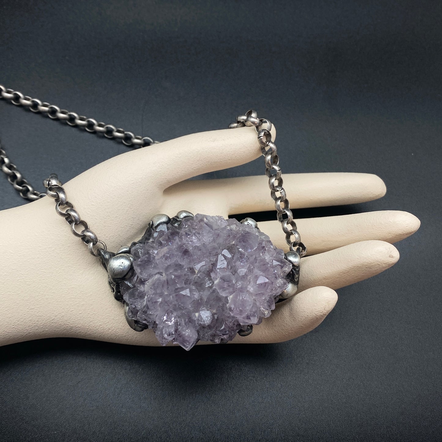 New Year's Eve ~ Amethyst Druzy Crystal Necklace