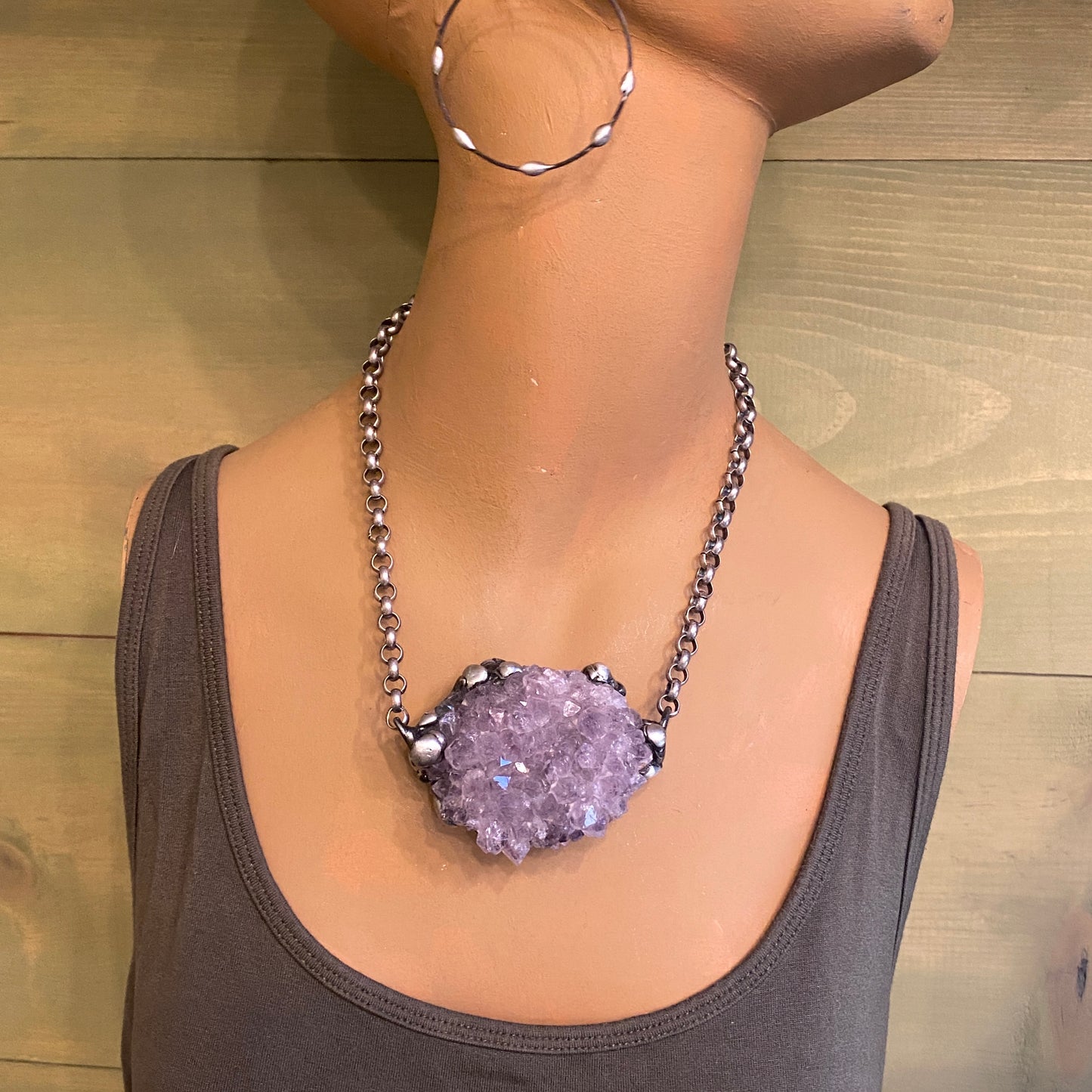 New Year's Eve ~ Amethyst Druzy Crystal Necklace