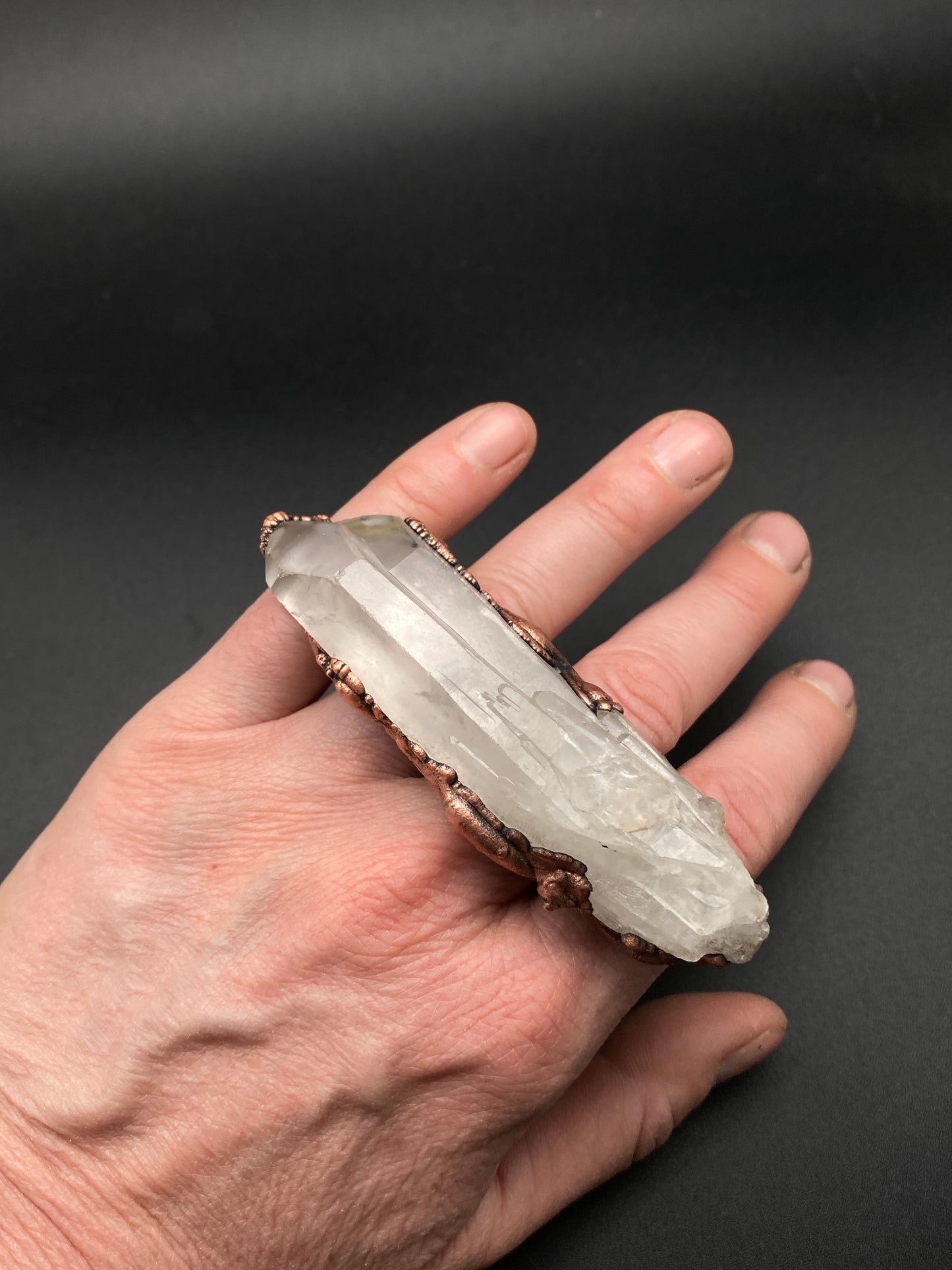 Axis ~ Double Finger Ring ~ Clear Quartz