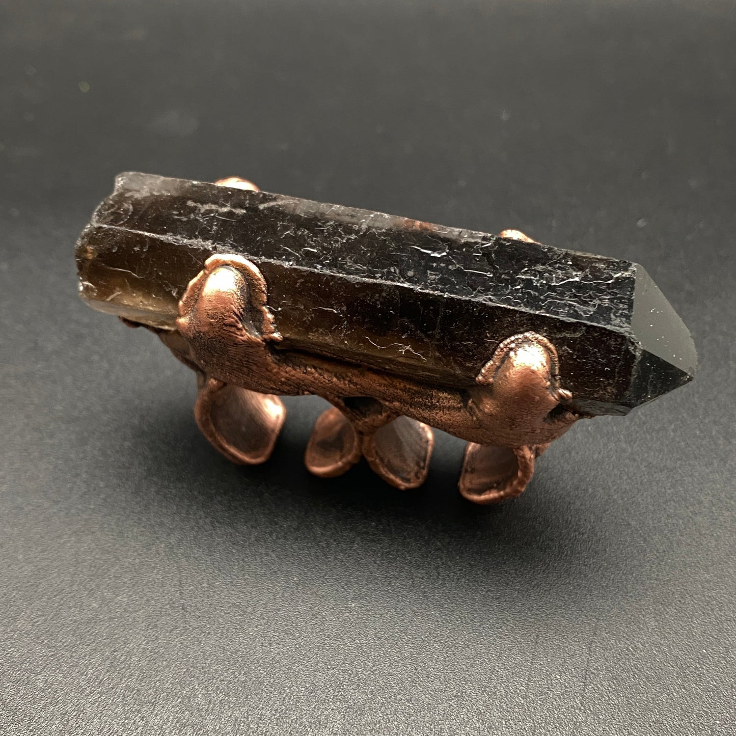 Apex ~ Double Finger Ring ~ Smoky Quartz