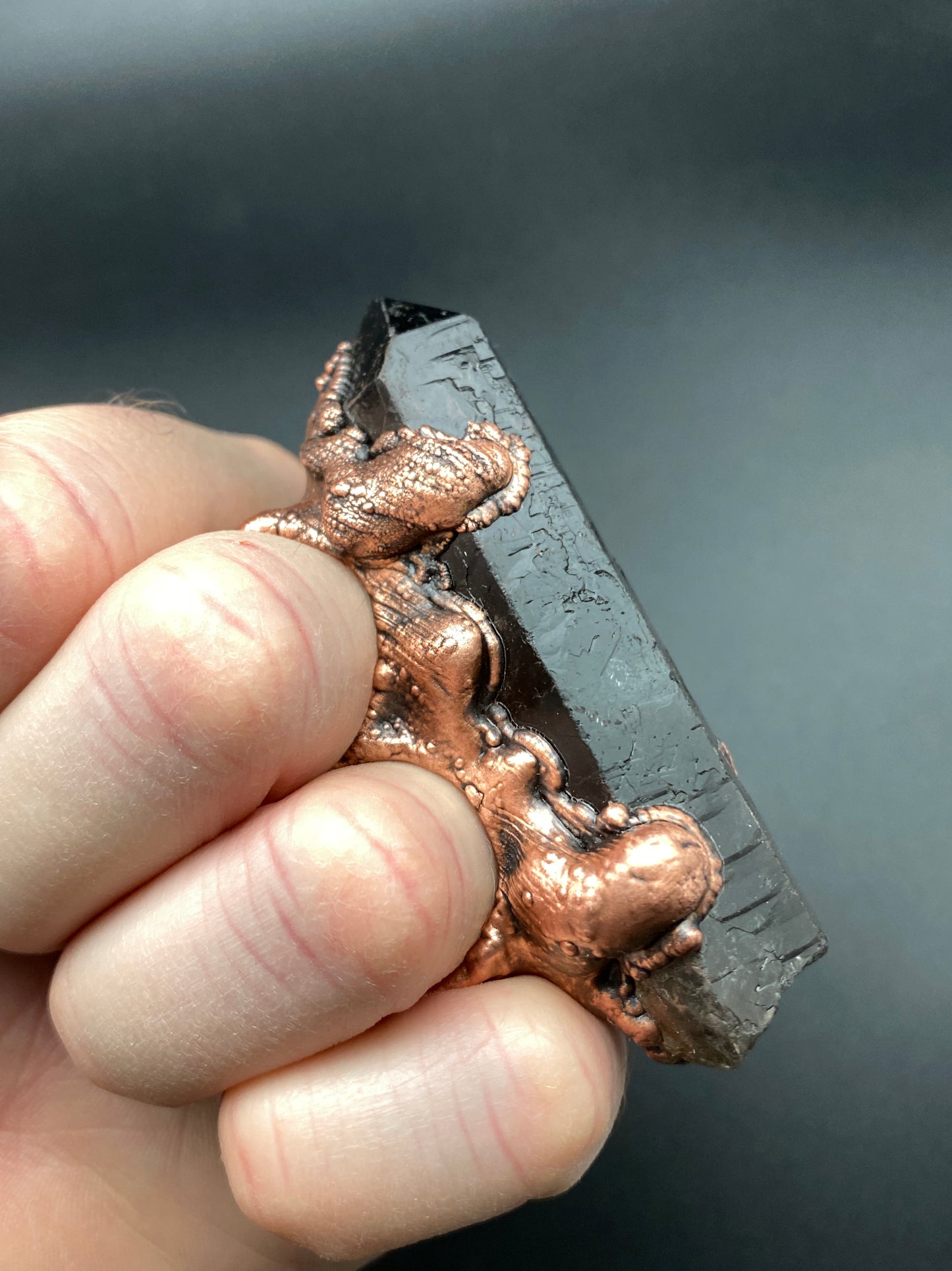Apex ~ Double Finger Ring ~ Smoky Quartz
