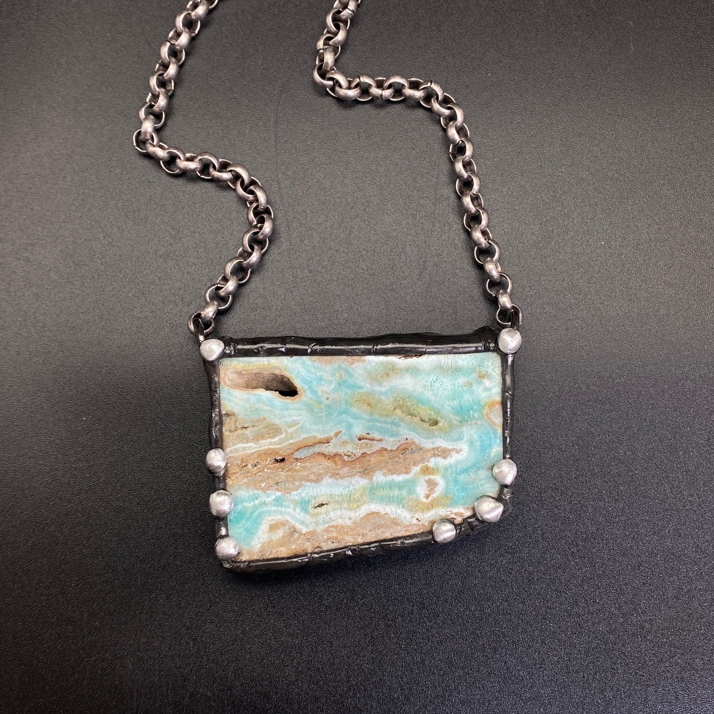 Sail Away ~ Blue Aragonite Necklace
