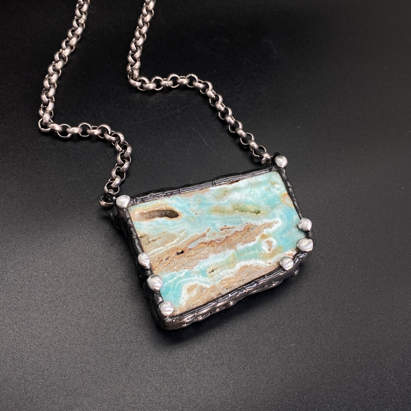 Sail Away ~ Blue Aragonite Necklace