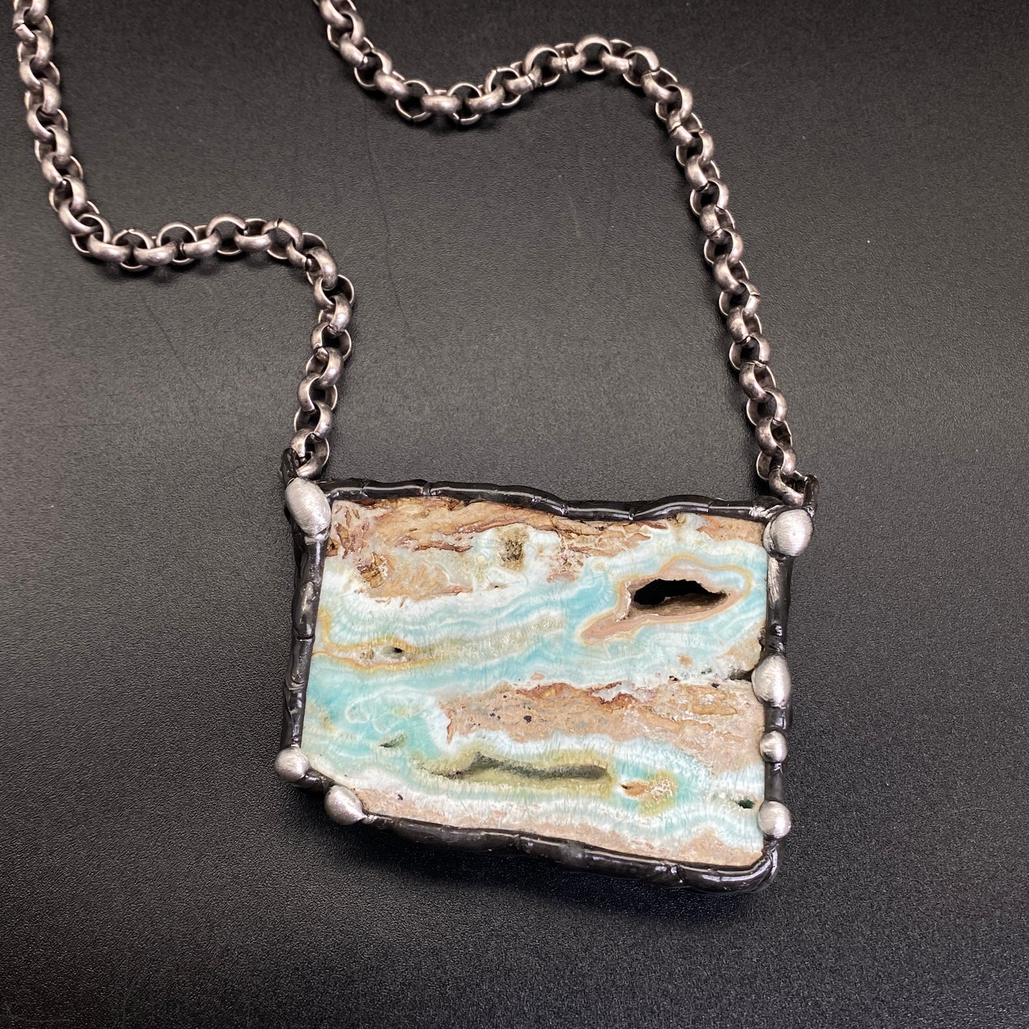 Sail Away ~ Blue Aragonite Necklace