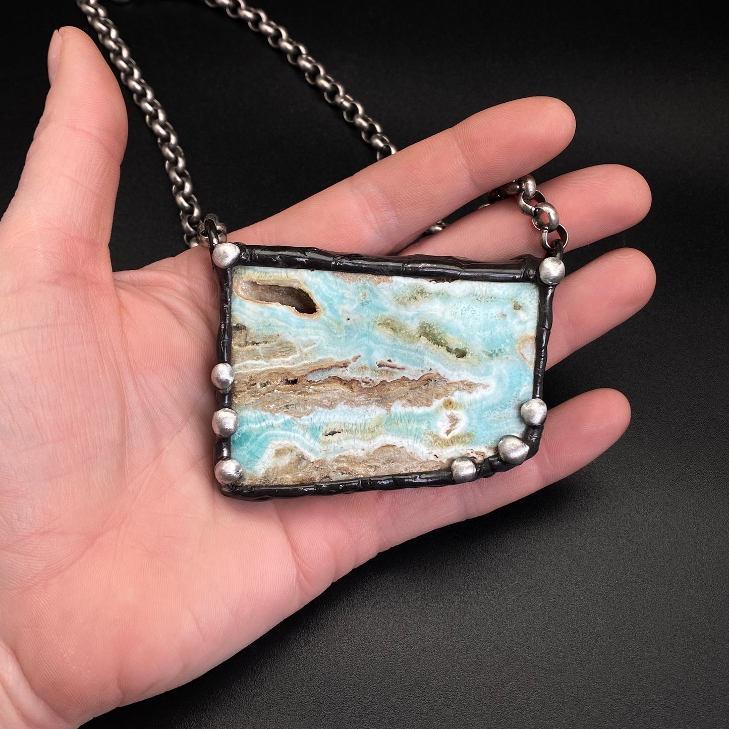 Sail Away ~ Blue Aragonite Necklace