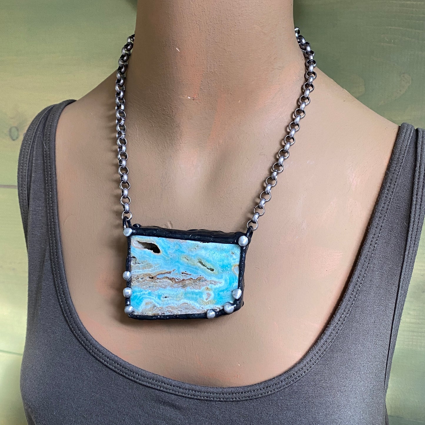 Sail Away ~ Blue Aragonite Necklace